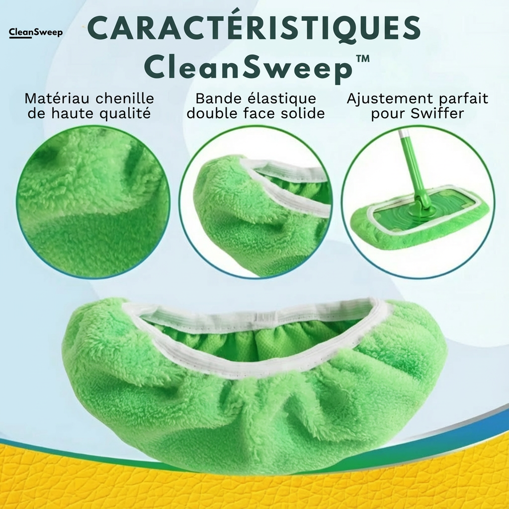 CleanSweep - Serpillère réutilisable pour Swiffer